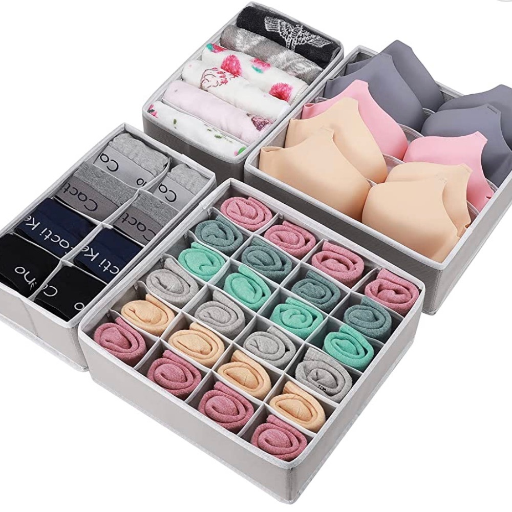 4 Pcs Underwear Drawer Organizers Divider